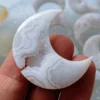 White Lace Agate Moon