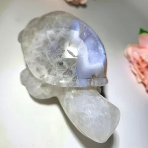 Large Druzy Agate Quartz Crystal Turtle